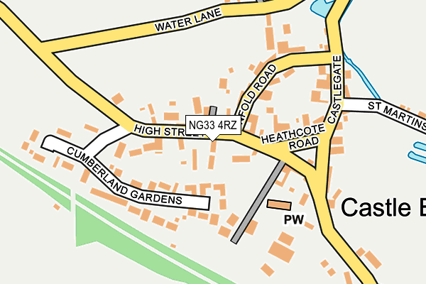 NG33 4RZ map - OS OpenMap – Local (Ordnance Survey)