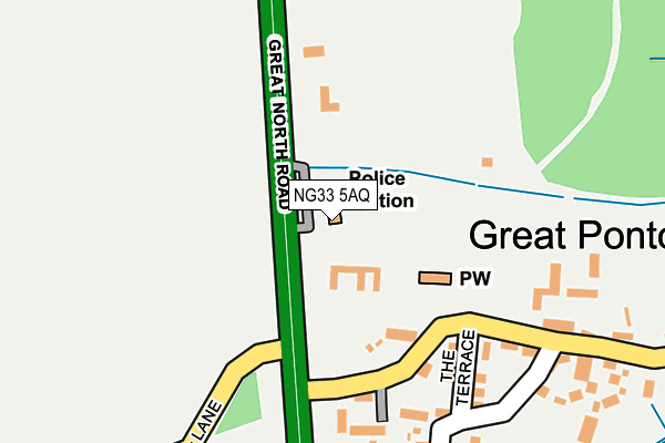 NG33 5AQ map - OS OpenMap – Local (Ordnance Survey)