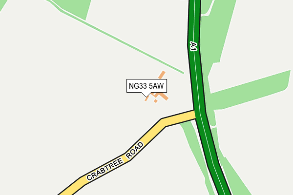 NG33 5AW map - OS OpenMap – Local (Ordnance Survey)