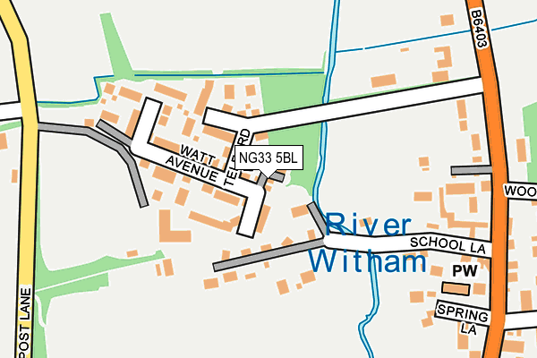 NG33 5BL map - OS OpenMap – Local (Ordnance Survey)