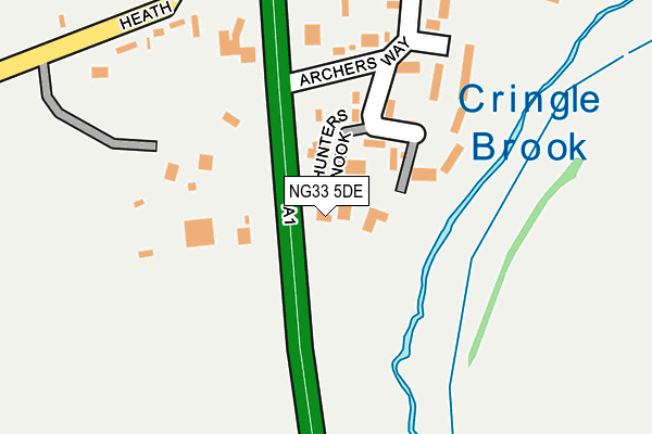 NG33 5DE map - OS OpenMap – Local (Ordnance Survey)