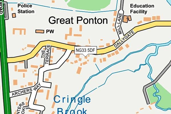 NG33 5DF map - OS OpenMap – Local (Ordnance Survey)