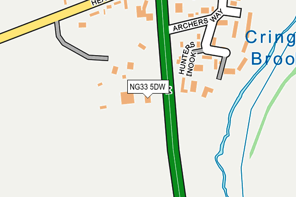 NG33 5DW map - OS OpenMap – Local (Ordnance Survey)