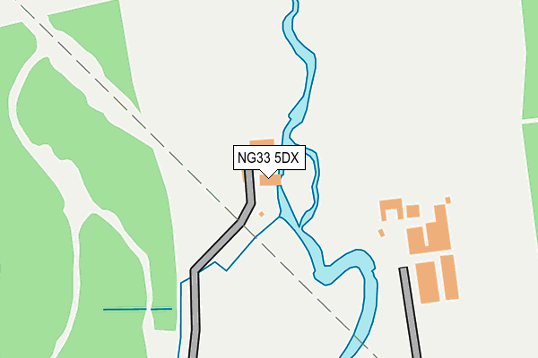NG33 5DX map - OS OpenMap – Local (Ordnance Survey)