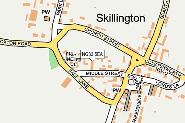NG33 5EA map - OS OpenMap – Local (Ordnance Survey)