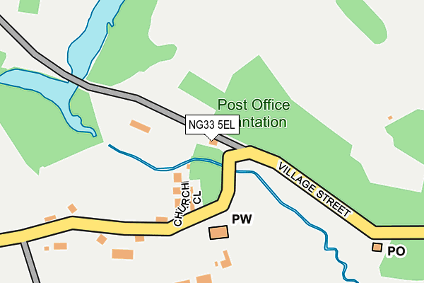 NG33 5EL map - OS OpenMap – Local (Ordnance Survey)