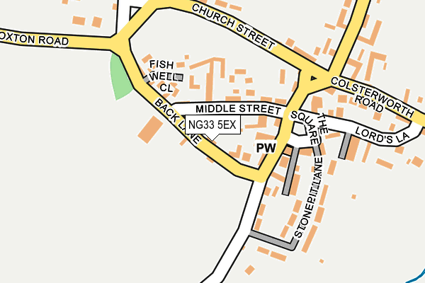 NG33 5EX map - OS OpenMap – Local (Ordnance Survey)