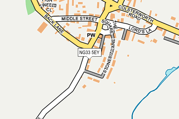 NG33 5EY map - OS OpenMap – Local (Ordnance Survey)