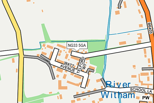 NG33 5GA map - OS OpenMap – Local (Ordnance Survey)