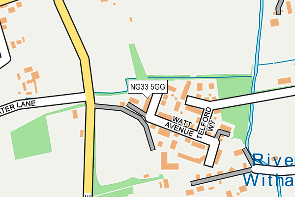 NG33 5GG map - OS OpenMap – Local (Ordnance Survey)