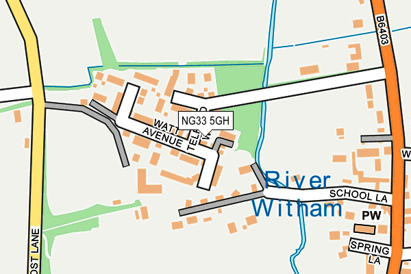 NG33 5GH map - OS OpenMap – Local (Ordnance Survey)