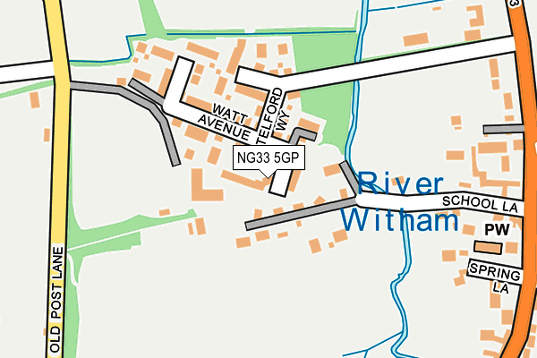 NG33 5GP map - OS OpenMap – Local (Ordnance Survey)