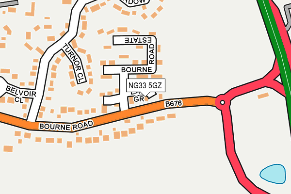 NG33 5GZ map - OS OpenMap – Local (Ordnance Survey)