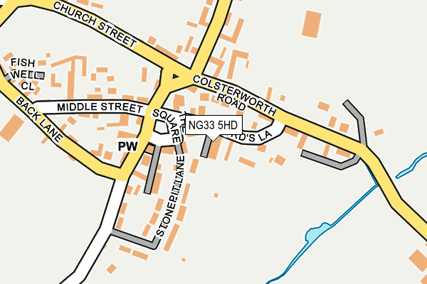 NG33 5HD map - OS OpenMap – Local (Ordnance Survey)
