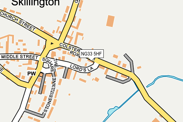 NG33 5HF map - OS OpenMap – Local (Ordnance Survey)