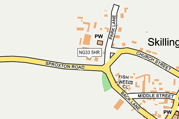 NG33 5HR map - OS OpenMap – Local (Ordnance Survey)