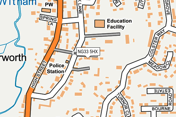 NG33 5HX map - OS OpenMap – Local (Ordnance Survey)