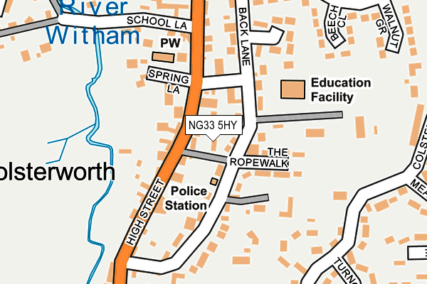 NG33 5HY map - OS OpenMap – Local (Ordnance Survey)