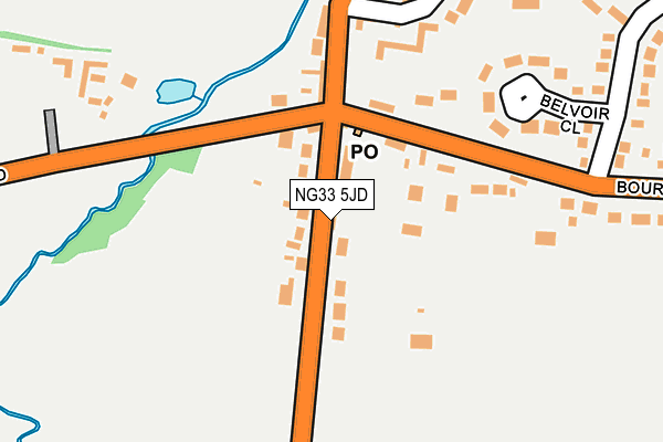 NG33 5JD map - OS OpenMap – Local (Ordnance Survey)
