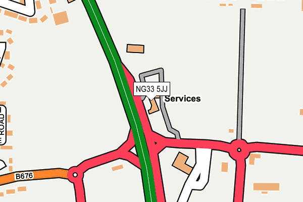 NG33 5JJ map - OS OpenMap – Local (Ordnance Survey)