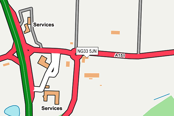 NG33 5JN map - OS OpenMap – Local (Ordnance Survey)