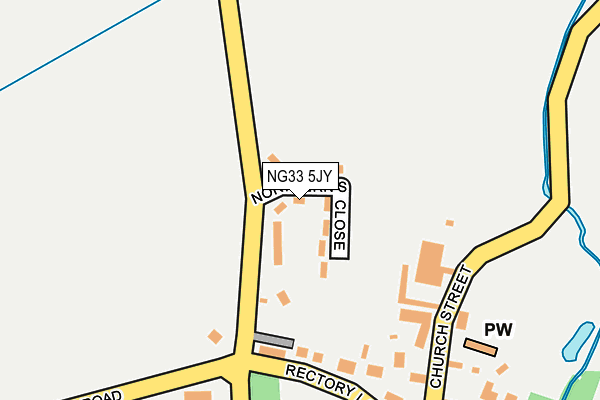 NG33 5JY map - OS OpenMap – Local (Ordnance Survey)