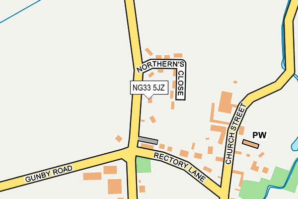 NG33 5JZ map - OS OpenMap – Local (Ordnance Survey)
