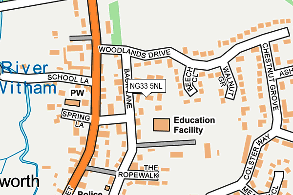 NG33 5NL map - OS OpenMap – Local (Ordnance Survey)