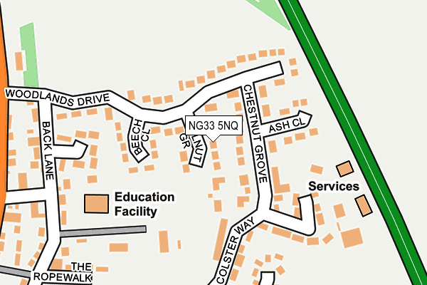 NG33 5NQ map - OS OpenMap – Local (Ordnance Survey)