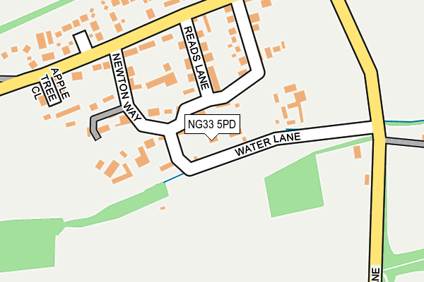 NG33 5PD map - OS OpenMap – Local (Ordnance Survey)