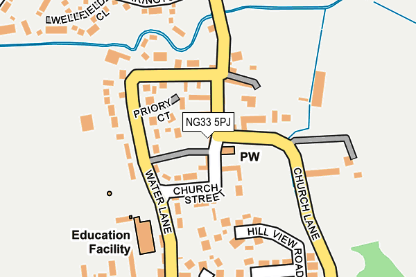NG33 5PJ map - OS OpenMap – Local (Ordnance Survey)