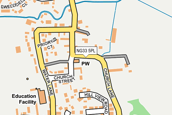 NG33 5PL map - OS OpenMap – Local (Ordnance Survey)