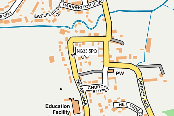 NG33 5PQ map - OS OpenMap – Local (Ordnance Survey)