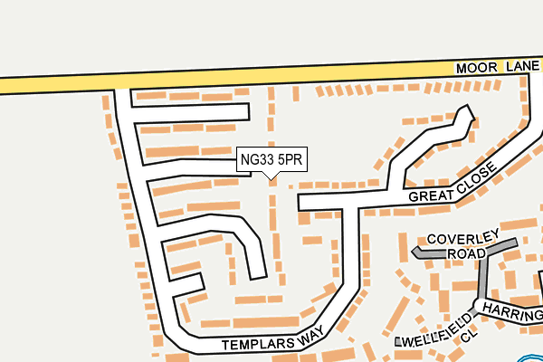 NG33 5PR map - OS OpenMap – Local (Ordnance Survey)
