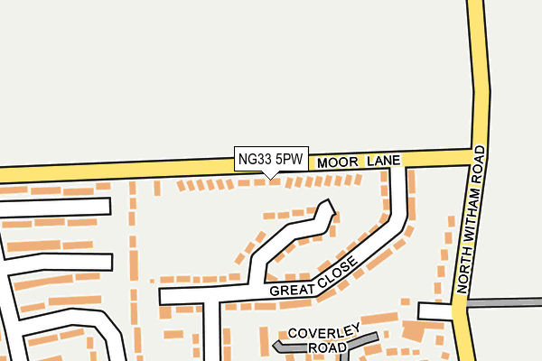 NG33 5PW map - OS OpenMap – Local (Ordnance Survey)