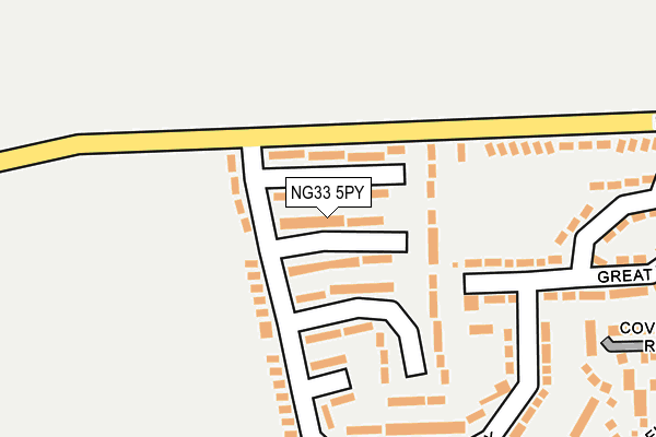NG33 5PY map - OS OpenMap – Local (Ordnance Survey)