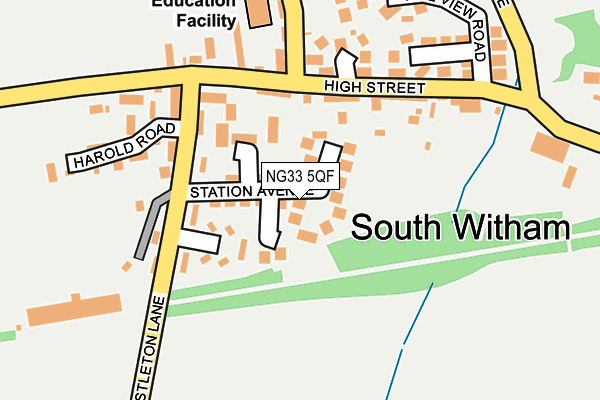 NG33 5QF map - OS OpenMap – Local (Ordnance Survey)