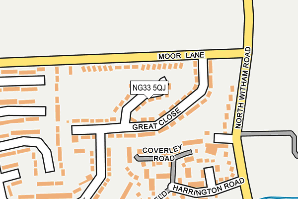 NG33 5QJ map - OS OpenMap – Local (Ordnance Survey)