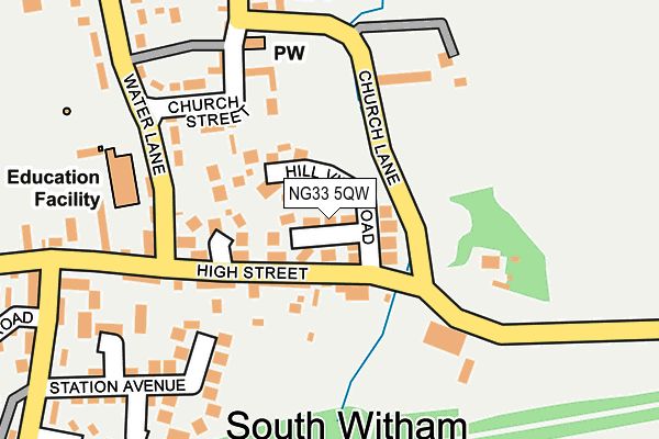 NG33 5QW map - OS OpenMap – Local (Ordnance Survey)