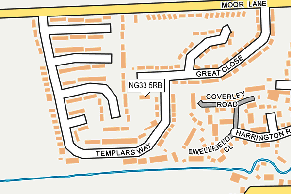 NG33 5RB map - OS OpenMap – Local (Ordnance Survey)