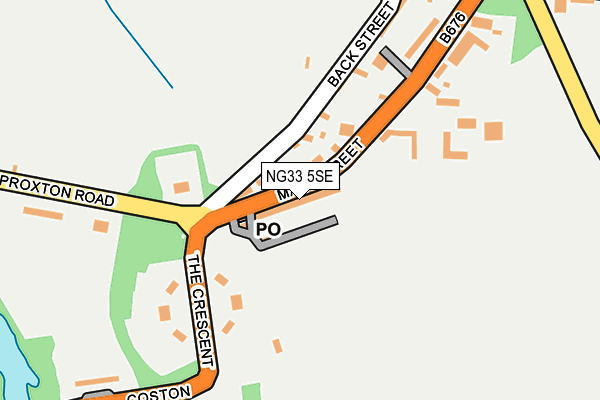 NG33 5SE map - OS OpenMap – Local (Ordnance Survey)