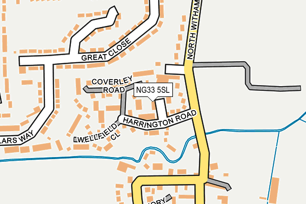 NG33 5SL map - OS OpenMap – Local (Ordnance Survey)