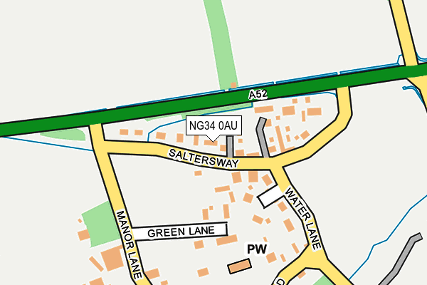 NG34 0AU map - OS OpenMap – Local (Ordnance Survey)