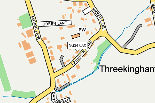 NG34 0AX map - OS OpenMap – Local (Ordnance Survey)