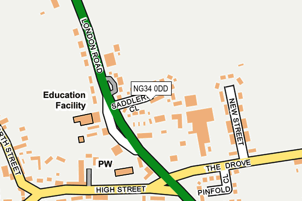 NG34 0DD map - OS OpenMap – Local (Ordnance Survey)