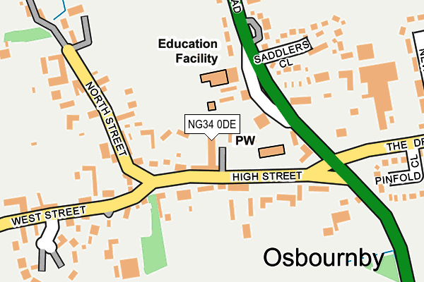 NG34 0DE map - OS OpenMap – Local (Ordnance Survey)