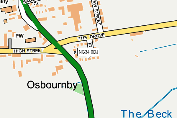 NG34 0DJ map - OS OpenMap – Local (Ordnance Survey)