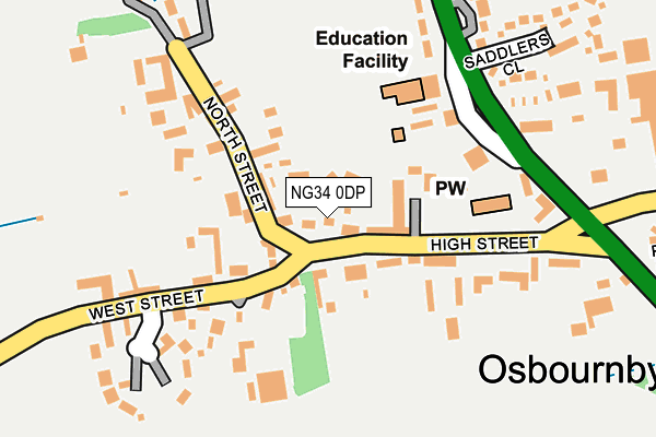 NG34 0DP map - OS OpenMap – Local (Ordnance Survey)