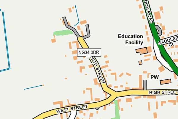 NG34 0DR map - OS OpenMap – Local (Ordnance Survey)