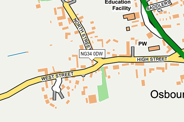NG34 0DW map - OS OpenMap – Local (Ordnance Survey)